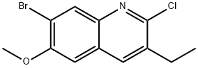 7-Bromo-2-chloro-3-ethyl-6-methoxy-quinoline Struktur