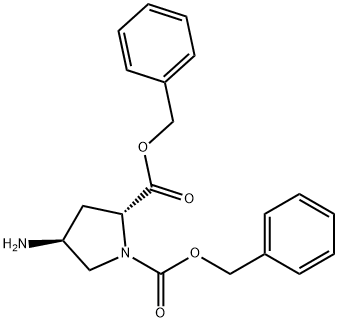 (2R,4S)- 4-amino-1,2-Pyrrolidinedicarboxylic acid-1,2-bis(phenylmethyl) ester Struktur