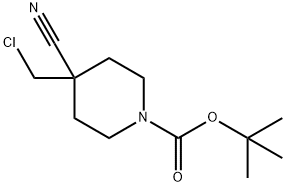 tert-butyl4-(chloromethyl)-4-cyanopiperidine-1-carboxylate Struktur