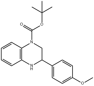 tert-butyl 3-(4-methoxyphenyl)-1,2,3,4-tetrahydroquinoxaline-1-carboxylate Struktur