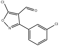 5-chloro-3-(3-chlorophenyl)-1,2-oxazole-4-carbaldehyde Struktur