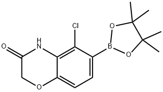 5-Chloro-6-(4,4,5,5-tetramethyl-[1,3,2]dioxaborolan-2-yl)-4H-benzo[1,4]oxazin-3-one Struktur