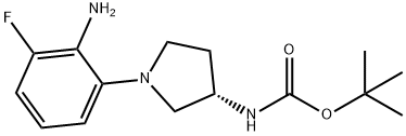 (S)-tert-Butyl 1-(2-amino-3-fluorophenyl)pyrrolidin-3-ylcarbamate Struktur