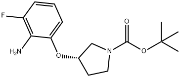 (S)-tert-Butyl 3-(2-amino-3-fluorophenoxy)pyrrolidine-1-carboxylate Struktur