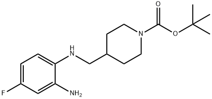 tert-Butyl 4-[(2-amino-4-fluorophenylamino)methyl]piperidine-1-carboxylate Struktur