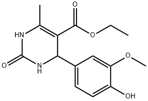 ethyl 4-(4-hydroxy-3-methoxyphenyl)-6-methyl-2-oxo-1,2,3,4-tetrahydropyrimidine-5-carboxylate Struktur