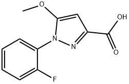 1-(2-fluoro-phenyl)-5-methoxy-1H-pyrazole-3-carboxylic acid Struktur