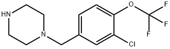 1-{[3-chloro-4-(trifluoromethoxy)phenyl]methyl}piperazine Struktur