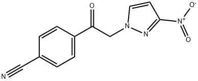 4-[2-(3-nitro-1H-pyrazol-1-yl)acetyl]benzonitrile Struktur