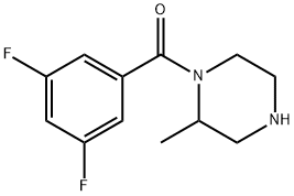 1-(3,5-difluorobenzoyl)-2-methylpiperazine Struktur