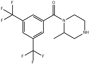 1-[3,5-bis(trifluoromethyl)benzoyl]-2-methylpiperazine Struktur