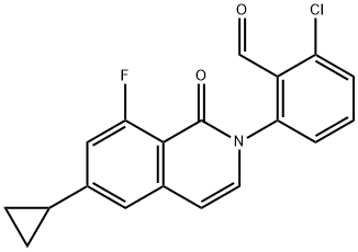 2-chloro-6-(6-cyclopropyl-8-fluoro-1-oxoisoquinolin-2(1H)-yl)benzaldehyde Struktur