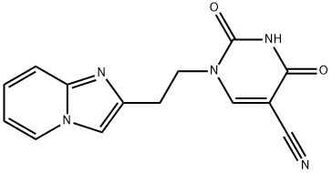 1-(2-Imidazo[1,2-a]pyridin-2-yl-ethyl)-2,4-dioxo-1,2,3,4-tetrahydro-pyrimidine-5-carbonitrile Struktur