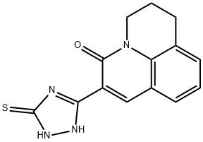 2-(5-Mercapto-1H-[1,2,4]triazol-3-yl)-6,7-dihydro-5H-pyrido[3,2,1-ij]quinolin-3-one Struktur