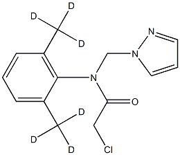 N-[2,6-bis(trideuteriomethyl)phenyl]-2-chloro-N-(pyrazol-1-ylmethyl)acetamide Struktur