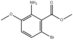 2-Amino-6-bromo-3-methoxy-benzoic acid methyl ester Struktur