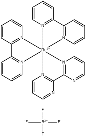 Bis (2,2'-bipyridyl) (2,2'-bipyrimidine) ruthenium tetrafluoroborate Struktur