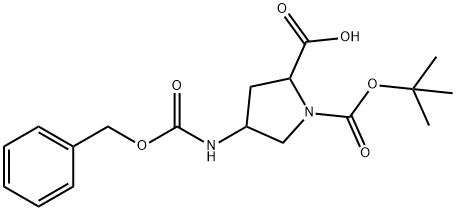 4-[[(phenylmethoxy)carbonyl]amino]- 1,2-Pyrrolidinedicarboxylic acid 1-(1,1-dimethylethyl) ester Struktur