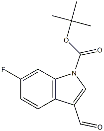 TERT-BUTYL 6-FLUORO-3-FORMYL-1H-INDOLE-1-CARBOXYLATE Struktur