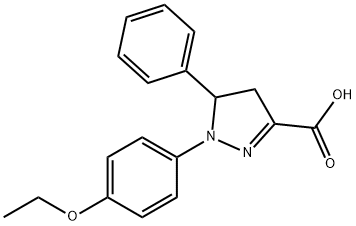 1-(4-ethoxyphenyl)-5-phenyl-4,5-dihydro-1H-pyrazole-3-carboxylic acid Struktur