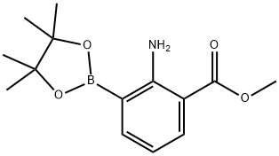 2-Amino-3-(4,4,5,5-tetramethyl-[1,3,2]dioxaborolan-2-yl)-benzoic acid methyl ester Struktur