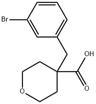 4-[(3-Bromophenyl)methyl]oxane-4-carboxylic acid Struktur