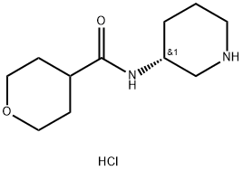 (R)-N-(Piperidin-3-yl)-tetrahydro-2H-pyran-4-carboxamide hydrochloride Struktur