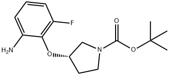 (S)-tert-Butyl 3-(2-amino-6-fluorophenoxy)pyrrolidine-1-carboxylate Struktur