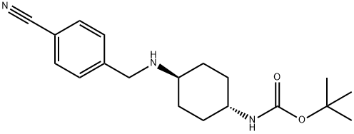 tert-Butyl (1R*,4R*)-4-(4-cyanobenzylamino)cyclohexylcarbamate Struktur