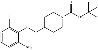 tert-Butyl 4-[(2-amino-6-fluorophenoxy)methyl]piperidine-1-carboxylate Struktur