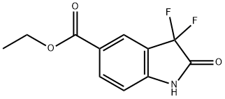 3,3-Difluoro-2-oxo-2,3-dihydro-1H-indole-5-carboxylic acid ethyl ester Struktur