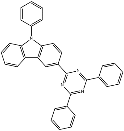 3-(4,6-Diphenyl-1,3,5-triazin-2-yl)-9-phenyl-9H-carbazole Struktur