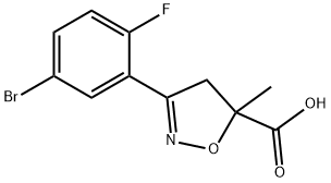 3-(5-bromo-2-fluorophenyl)-5-methyl-4,5-dihydro-1,2-oxazole-5-carboxylic acid Struktur