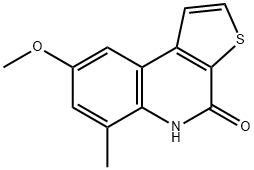 8-methoxy-6-methylthieno[2,3-c]quinolin-4(5H)-one Struktur