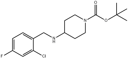 tert-Butyl 4-(2-chloro-4-fluorobenzylamino)piperidine-1-carboxylate Struktur