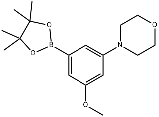 4-(3-Methoxy-5-(4,4,5,5-tetramethyl-1,3,2-dioxaborolan-2-yl)phenyl)morpholine Struktur