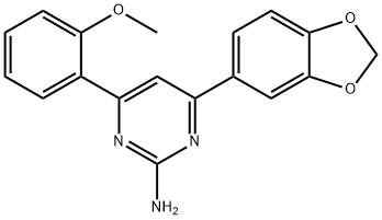 4-(2H-1,3-benzodioxol-5-yl)-6-(2-methoxyphenyl)pyrimidin-2-amine Struktur