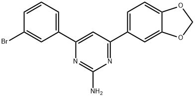 4-(2H-1,3-benzodioxol-5-yl)-6-(3-bromophenyl)pyrimidin-2-amine Struktur