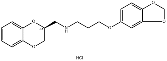 5-(3-((2S)-(1,4-Benzodioxan-2-ylmethyl)amino)propoxy)-1,3-benzodioxol hydrochloride Struktur