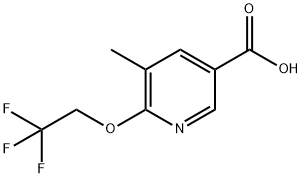 5-methyl-6-(2,2,2-trifluoroethoxy)nicotinic acid Struktur