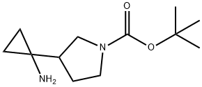 TERT-BUTYL 3-(1-AMINOCYCLOPROPYL)PYRROLIDINE-1-CARBOXYLATE Struktur