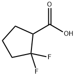 2,2-difluorocyclopentane-1-carboxylic acid Struktur