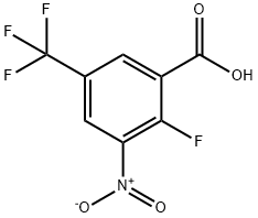 2-Fluoro-5-trifluoromethyl-3-nitrobenzoic acid Struktur