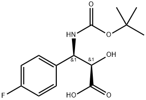 N-(Tert-Butoxy)Carbonyl (2R,3R)-3-Amino-3-(4-fluoro-phenyl)-2-hydroxypropionic acid Struktur