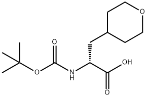 (2R)-2-{[(tert-butoxy)carbonyl]amino}-3-(oxan-4-yl)propanoic acid Struktur