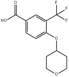 4-(Oxan-4-yloxy)-3-(trifluoromethyl)benzoic acid Struktur