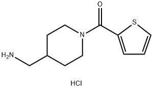 (4-(aminomethyl)piperidin-1-yl)(thiophen-2-yl)methanone Struktur