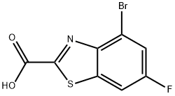 4-bromo-6-fluoro-1,3-benzothiazole-2-carboxylic acid Struktur