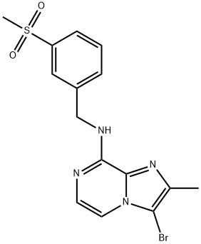 3-bromo-2-methyl-N-(3-(methylsulfonyl)benzyl)imidazo[1,2-a]pyrazin-8-amine Struktur