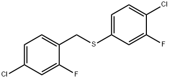 (4-CHLORO-2-FLUOROBENZYL)(4-CHLORO-3-FLUOROPHENYL)SULFANE Struktur